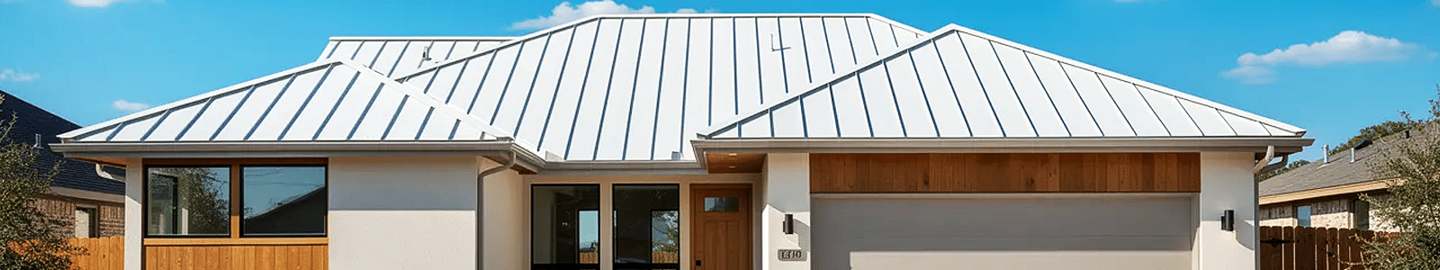 Completed standing seam metal roof replacement on a residential home in Corpus Christi 