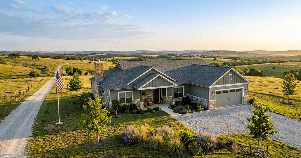 Residential shingle roof replacement on a Buffalo Gap TX home in Taylor County