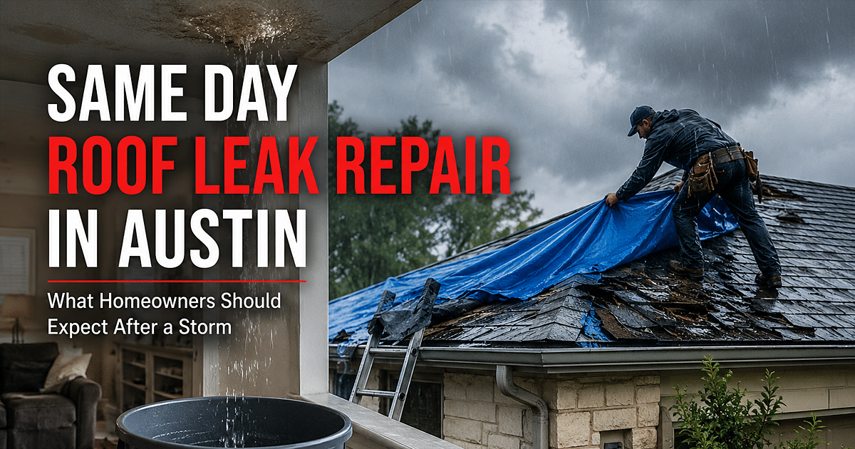 Same Day Roof Leak Repair in Austin: What Homeowners Should Expect After a Storm