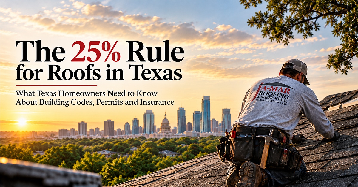 25% rule for roofs in Texas explained for homeowners considering roof repair or replacement.